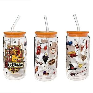 Harry Potter Gryffindor Glass Tumbler Cup 16oz Orange